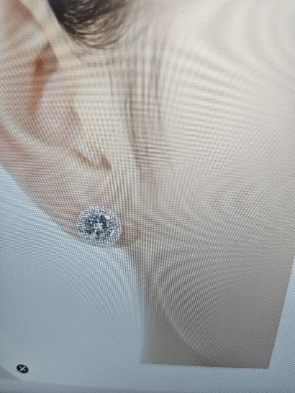 Genevive Marie  Solitaire Halo Stud Earrings New